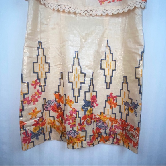 Free People Metallic Floral Mini Dress Size 6 S - Picture 5 of 9